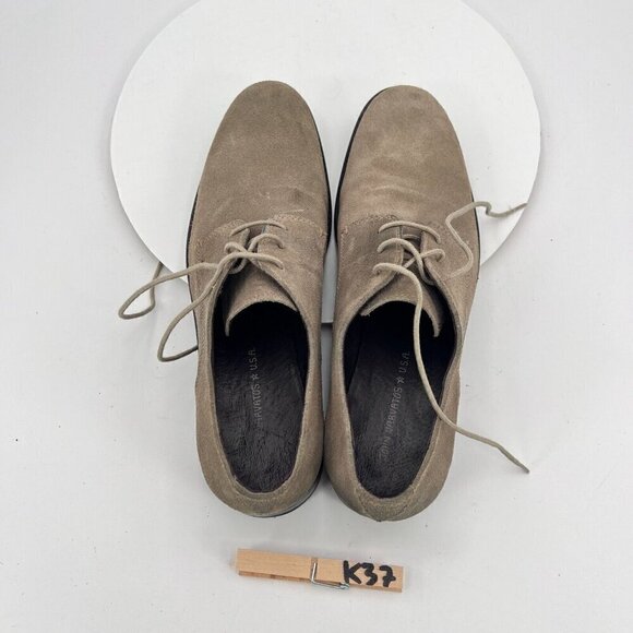 John Varvatos Men Size 8.5M Grey Suede Plain Toe Lace Up Low Derby Shoes - Picture 12 of 15